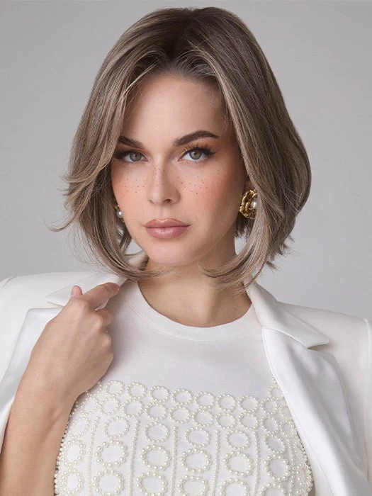 Polished shoulder-length bob hairstyle